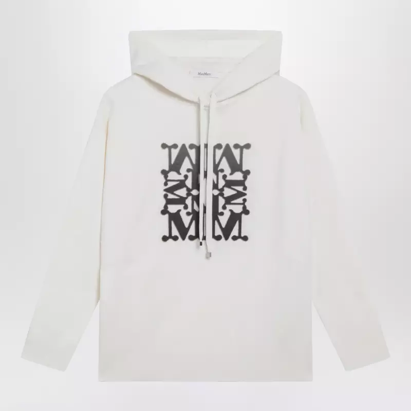 Max Mara Taddeo hooded virgin wool sweater in white