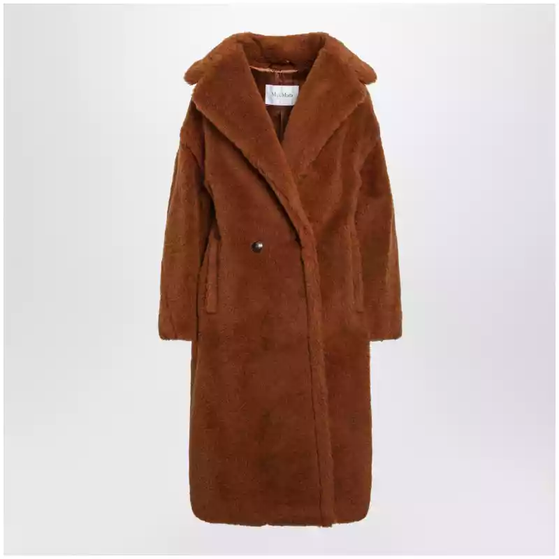 Max Mara Teddy Bear Icon coat in brown alpaca and wool