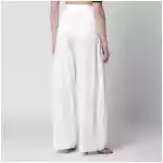 TheLatest Axel pleated wide-leg cotton trousers in white