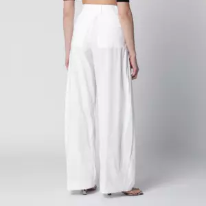 TheLatest Axel pleated wide-leg cotton trousers in white
