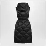 Max Mara The Cube Black belted sleeveless down jacket