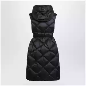 Max Mara The Cube Black belted sleeveless down jacket