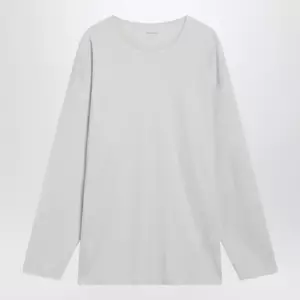 LEMAIRE Chalk-colored cotton and silk interlock T-shirt