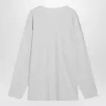 LEMAIRE Chalk-colored cotton and silk interlock T-shirt