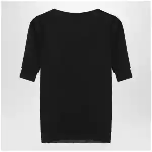 LEMAIRE Midnight blue trompe-l'oeil top in viscose and silk