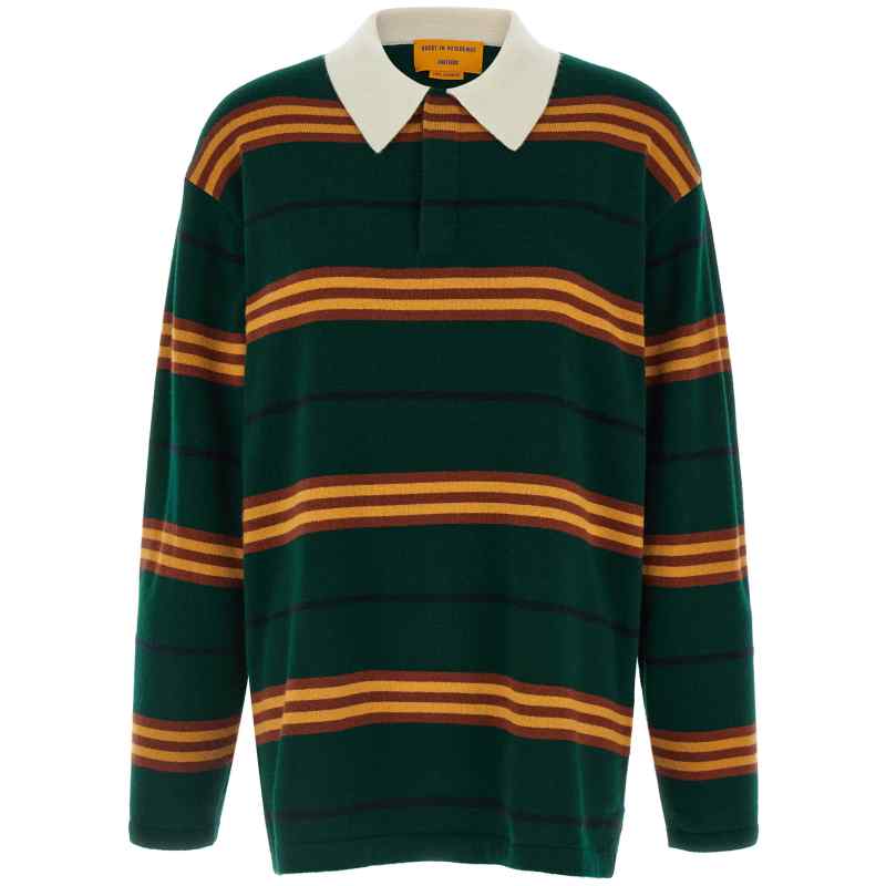 Guest In Residence Striped Rugby Polo Shirt