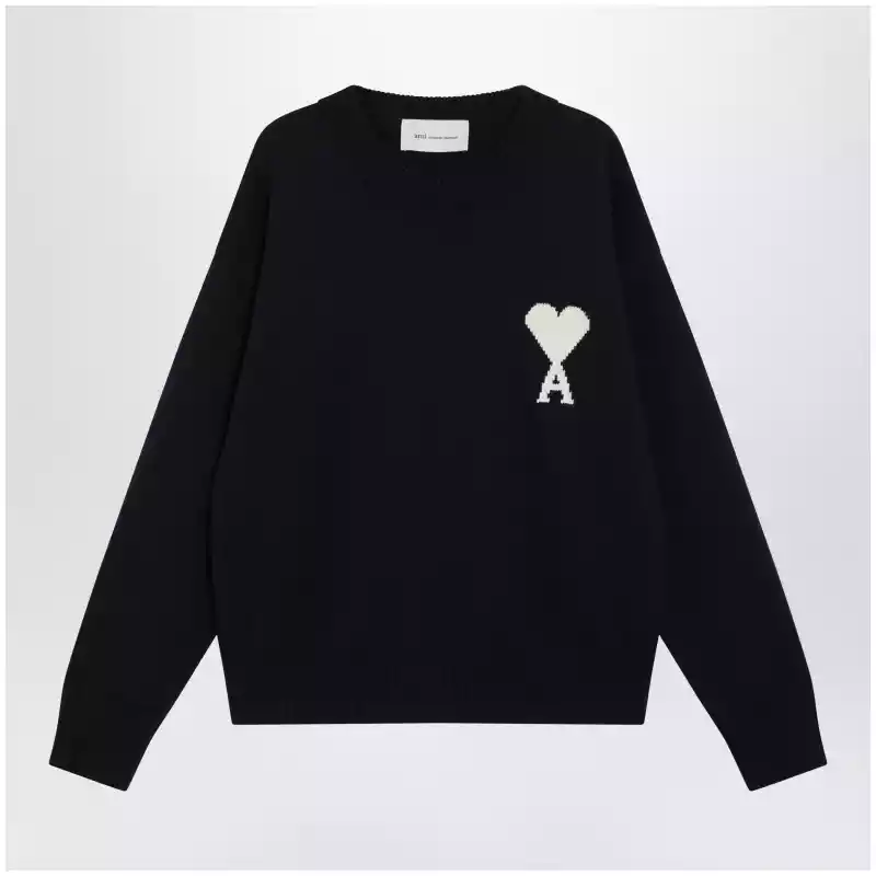 Ami Paris Ami De Coeur ink-colour sweater