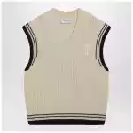 Ami Paris Ami De Coeur cream gilet