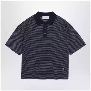 Blue/white striped Ami de Coeur polo by Ami Paris