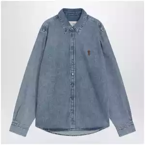 Ami Paris Blue denim Ami De Coeur shirt