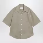 Ami Paris Beige taupe cotton bowling shirt