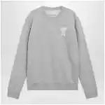 Ami Paris Grey Ami de Coeur cotton sweatshirt