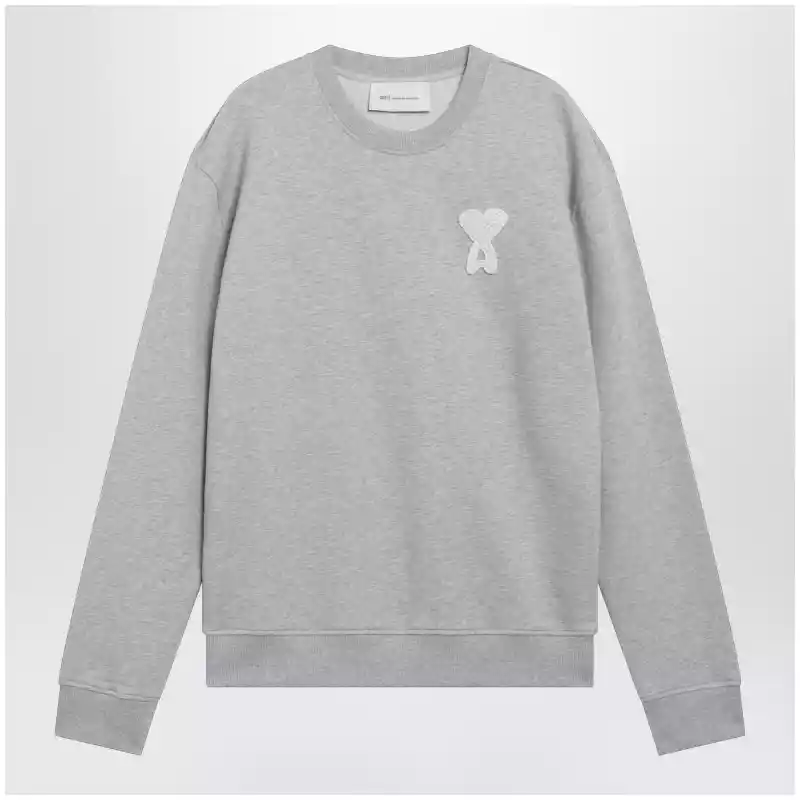 Ami Paris Grey Ami de Coeur cotton sweatshirt