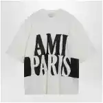 Ami Paris Cream white T-shirt with logo print
