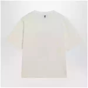 Ami Paris Cream white T-shirt in heavy cotton jersey