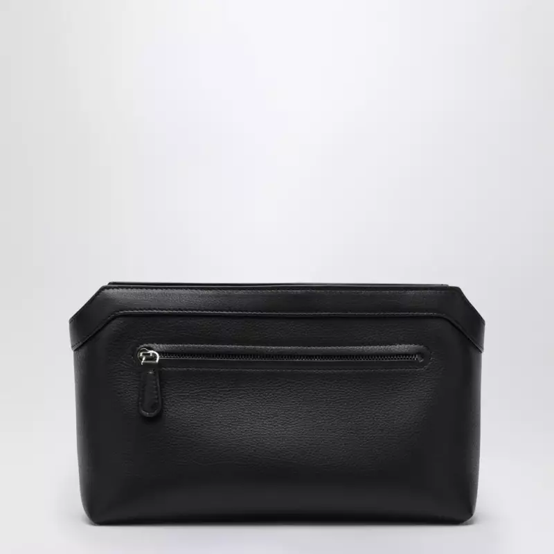 The Row Black leather clutch bag
