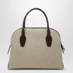 The Row India 12 natural/brown canvas and leather bag