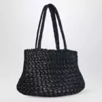 The Row Estelle Two bag in black woven raffia