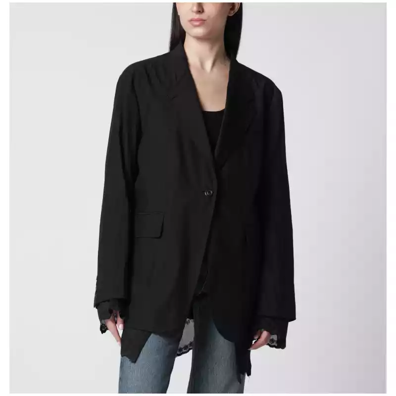 Our Legacy Reversible Drip blazer in soot black Techflax