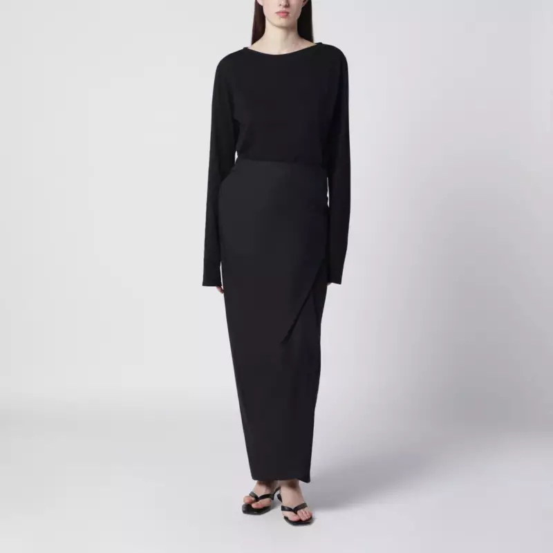 W2267TVBCO_S_OLEGA-VB.a Our Legacy Twisted jersey dress in Void Black Clean