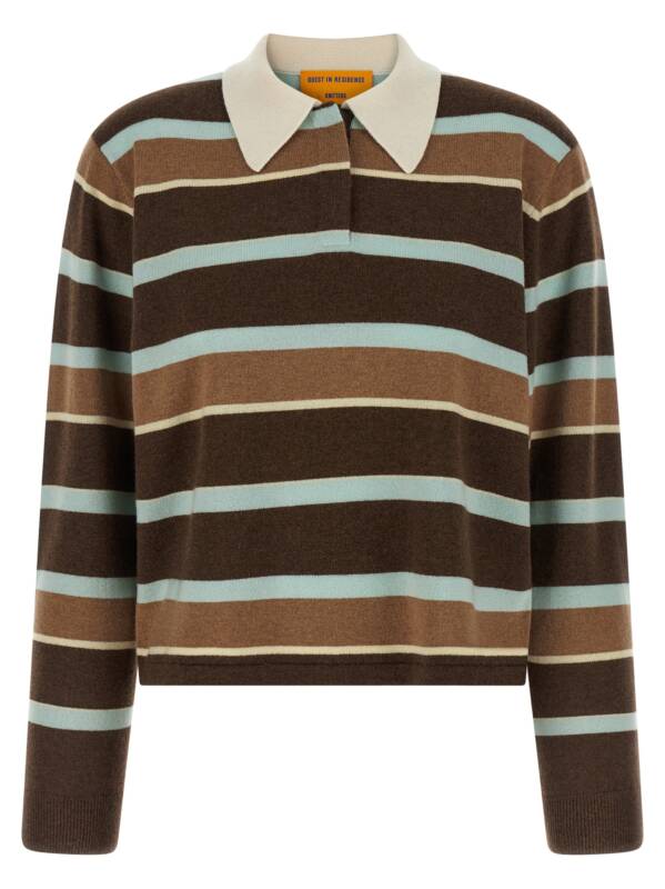 Guest In Residence Cropped Stripe Rugby Sweater