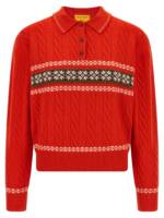 Guest In Residence Cable Collegiate Polo Sweater
