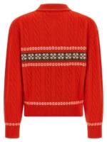 Guest In Residence Cable Collegiate Polo Sweater