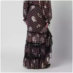 ETRO Long skirt in silk blend with fil coupé