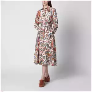 ETRO Midi cotton dress with paisley print