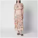 ETRO Long blush pink dress with floral print