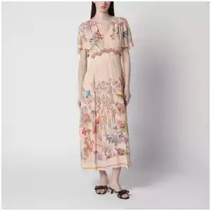 ETRO Long blush pink dress with floral print