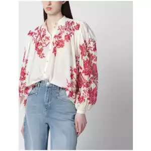 ETRO Blouse in cotton voile with floral print