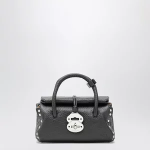 Zanellato Dotta Baby black grained leather bag