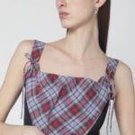 Vivienne Westwood Puppy linen corset with tartan pattern