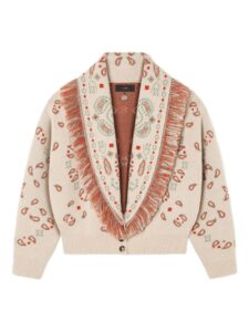 Alanui Bandana jacquard cashmere and wool cardigan