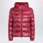 Moncler Glesse short padded jacket with hood in red
