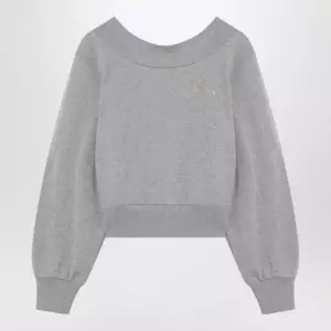 The Attico Gray mélange/beige sweatshirt with cut out