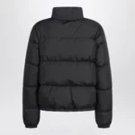 Burberry Black zip-up puffer jacket with Check detail