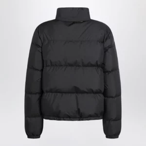 Burberry Black zip-up puffer jacket with Check detail