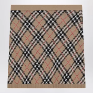 Burberry Wool and mohair blend check mini skirt