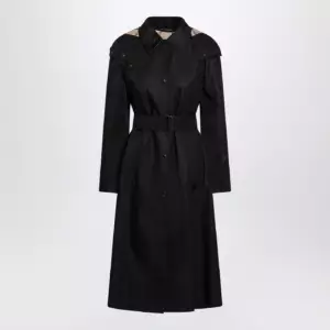 Burberry Long black nylon car coat