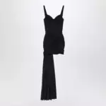 Balenciaga Black draped mini dress in jersey