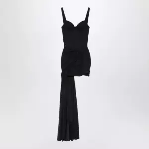 Balenciaga Black draped mini dress in jersey