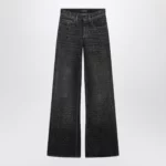 Balenciaga Black washed jeans with jacquard logos