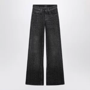 Balenciaga Black washed jeans with jacquard logos