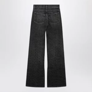 Balenciaga Black washed jeans with jacquard logos