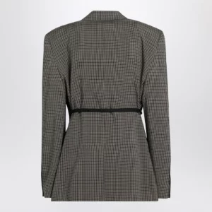 Balenciaga Vichy-pattern jacket with side lace detail