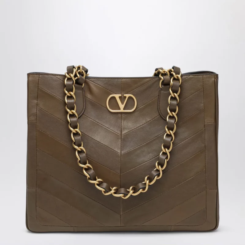 Valentino Garavani Laseine shopping bag in tundra green