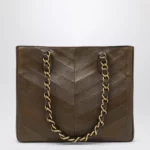 Valentino Garavani Laseine shopping bag in tundra green
