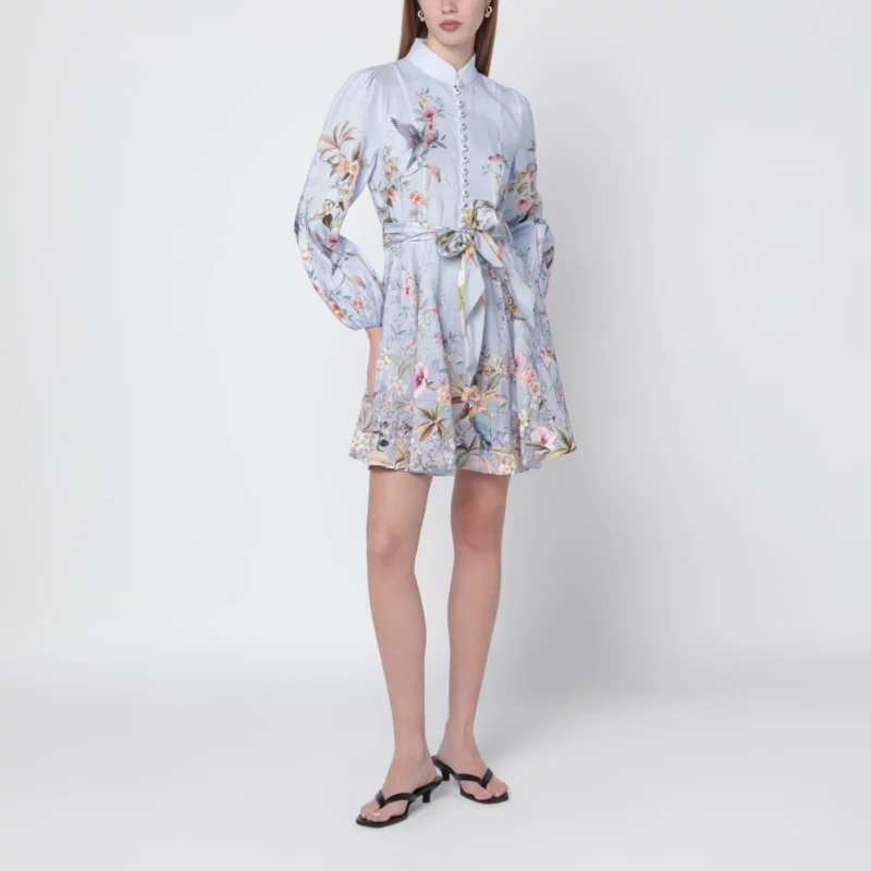 ZIMMERMANN Rebellion blue Aviary mini dress